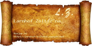 Larnhof Zoltána névjegykártya